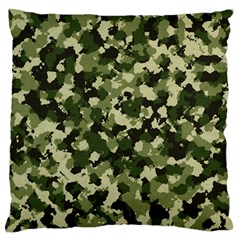 Dark Green Camouflage Army Large Cushion Case (one Side) by McCallaCoultureArmyShop