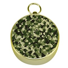 Dark Green Camouflage Army Gold Compasses by McCallaCoultureArmyShop