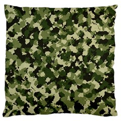 Dark Green Camouflage Army Standard Flano Cushion Case (two Sides)