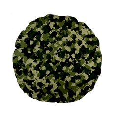 Dark Green Camouflage Army Standard 15  Premium Flano Round Cushions by McCallaCoultureArmyShop