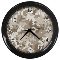 Tan Army Camouflage Wall Clock (black) by mccallacoulture