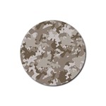 Tan Army Camouflage Rubber Coaster (Round)  Front