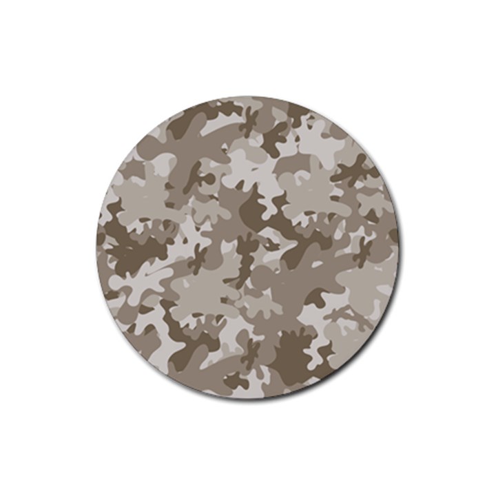 Tan Army Camouflage Rubber Coaster (Round) 