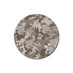 Tan Army Camouflage Rubber Round Coaster (4 Pack) 