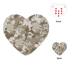 Tan Army Camouflage Playing Cards Single Design (heart)