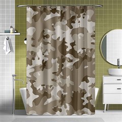 Tan Army Camouflage Shower Curtain 48  X 72  (small)  by mccallacoulture