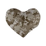 Tan Army Camouflage Standard 16  Premium Heart Shape Cushions Front