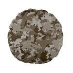 Tan Army Camouflage Standard 15  Premium Flano Round Cushions Front