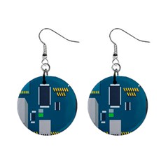 Amphisbaena Two Platform Dtn Node Vector File Mini Button Earrings by Sapixe