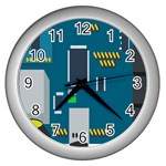 Amphisbaena Two Platform Dtn Node Vector File Wall Clock (Silver) Front