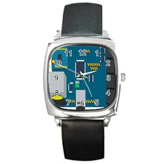 Amphisbaena Two Platform Dtn Node Vector File Square Metal Watch by Sapixe