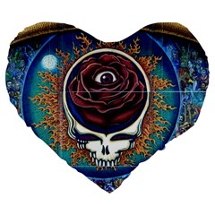 Grateful Dead Ahead Of Their Time Large 19  Premium Flano Heart Shape Cushions by Sapixe