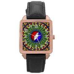 Grateful Dead Rose Gold Leather Watch  by Sapixe