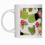 Corgis Hula Pattern White Mugs Left