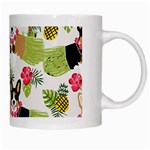 Corgis Hula Pattern White Mugs Right