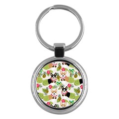 Corgis Hula Pattern Key Chain (round) by Sapixe