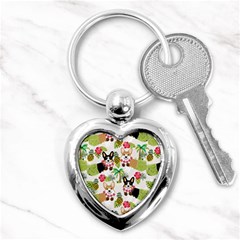 Corgis Hula Pattern Key Chain (heart) by Sapixe