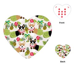 Corgis Hula Pattern Playing Cards Single Design (heart) by Sapixe