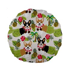 Corgis Hula Pattern Standard 15  Premium Round Cushions by Sapixe