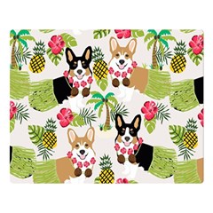 Corgis Hula Pattern Double Sided Flano Blanket (large)  by Sapixe