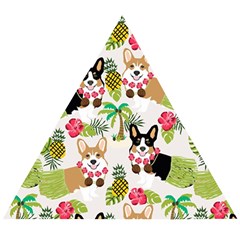 Corgis Hula Pattern Wooden Puzzle Triangle by Sapixe