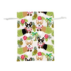 Corgis Hula Pattern Lightweight Drawstring Pouch (l) by Sapixe