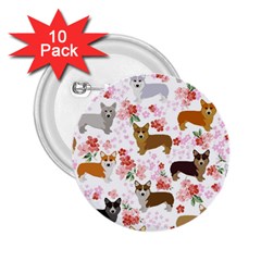 Corgis Corgi Pattern 2 25  Buttons (10 Pack)  by Sapixe