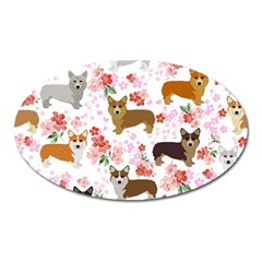 Corgis Corgi Pattern Oval Magnet by Sapixe