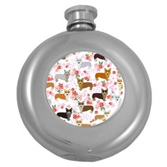 Corgis Corgi Pattern Round Hip Flask (5 Oz) by Sapixe