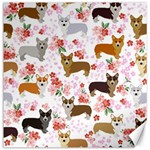 Corgis Corgi Pattern Canvas 12  x 12  11.4 x11.56  Canvas - 1