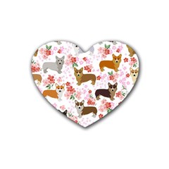 Corgis Corgi Pattern Heart Coaster (4 Pack)  by Sapixe