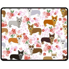 Corgis Corgi Pattern Double Sided Fleece Blanket (medium)  by Sapixe