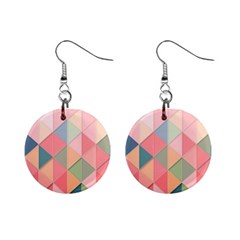 Background Geometric Triangle Mini Button Earrings by Sapixe