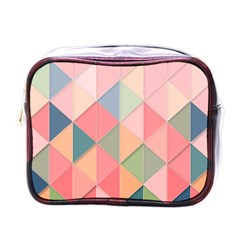 Background Geometric Triangle Mini Toiletries Bag (one Side)