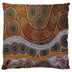 Aboriginal Traditional Pattern Standard Flano Cushion Case (two Sides)