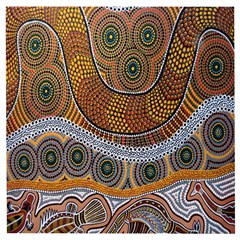 Aboriginal Traditional Pattern Wooden Puzzle Square