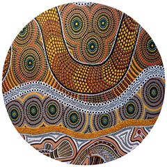 Aboriginal Traditional Pattern Wooden Puzzle Round