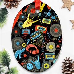 Music Pattern Ornament (oval)