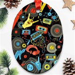 Music Pattern Ornament (Oval) Front