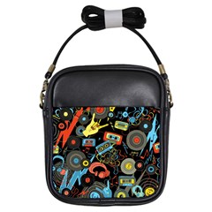 Music Pattern Girls Sling Bag