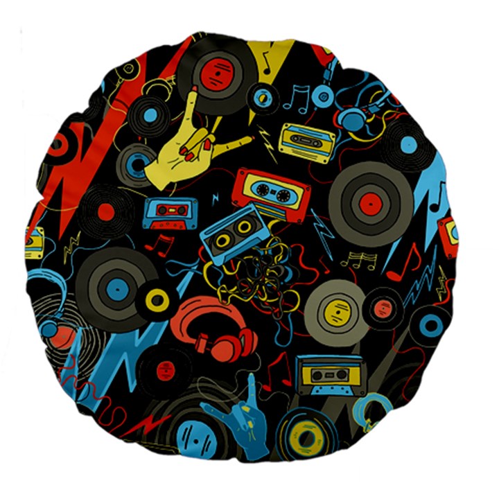 Music Pattern Large 18  Premium Round Cushions