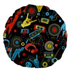 Music Pattern Large 18  Premium Round Cushions Back