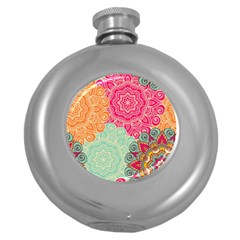 Art Abstract Pattern Round Hip Flask (5 Oz) by Sapixe