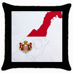 Monaco Country Europe Flag Borders Throw Pillow Case (black) by Sapixe