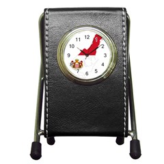 Monaco Country Europe Flag Borders Pen Holder Desk Clock by Sapixe