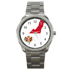 Monaco Country Europe Flag Borders Sport Metal Watch by Sapixe