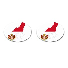 Monaco Country Europe Flag Borders Cufflinks (oval) by Sapixe