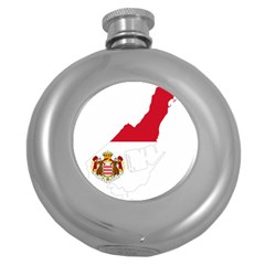 Monaco Country Europe Flag Borders Round Hip Flask (5 Oz) by Sapixe