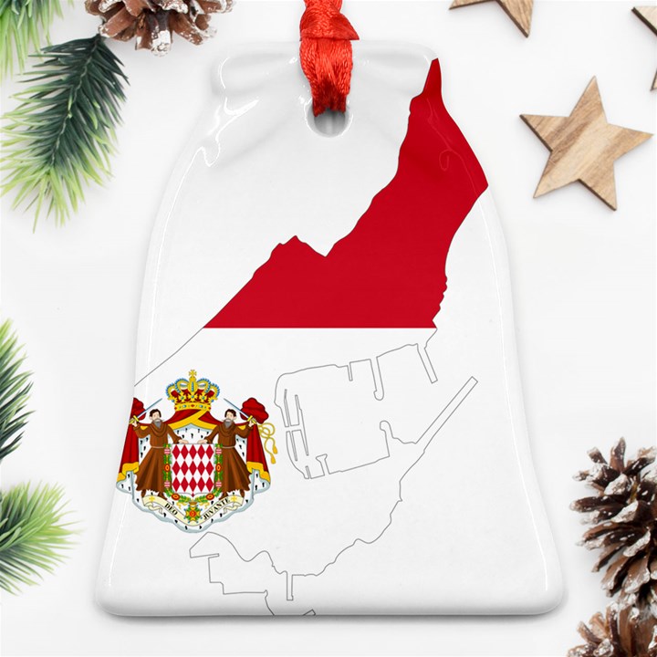 Monaco Country Europe Flag Borders Ornament (Bell)