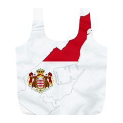 Monaco Country Europe Flag Borders Full Print Recycle Bag (l) by Sapixe